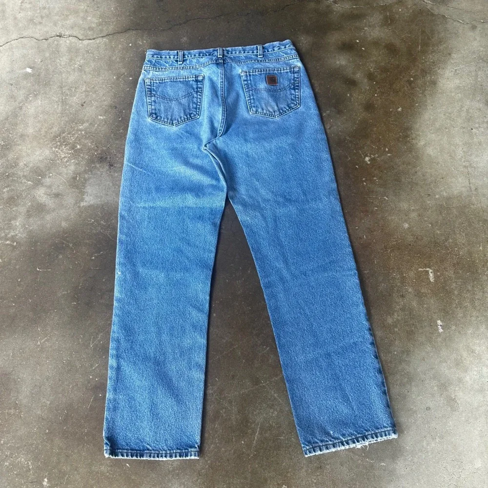 Carhartt Traditional Fit Jeans Mens 36x34 Blue Good B180 DST Straight Leg Denim